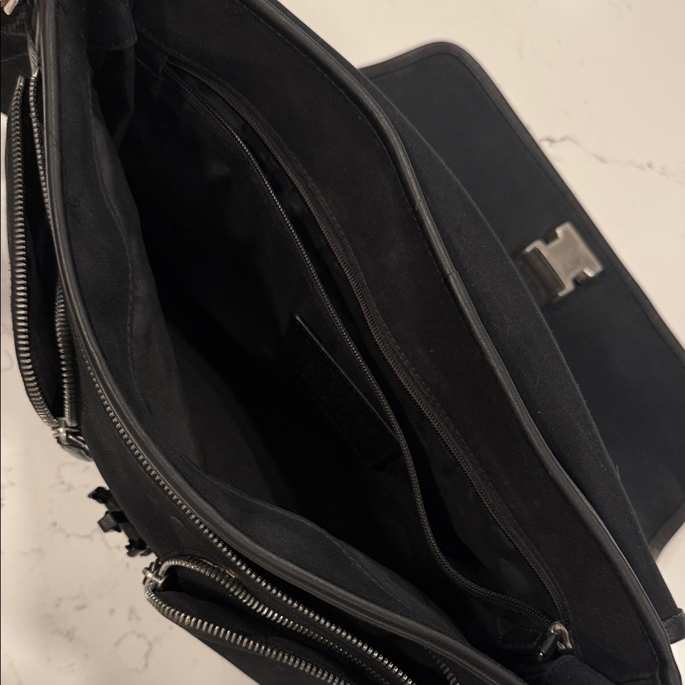 Coach Black Nylon and Leather Messenger Crossbody Bag - Picture 5 of 6